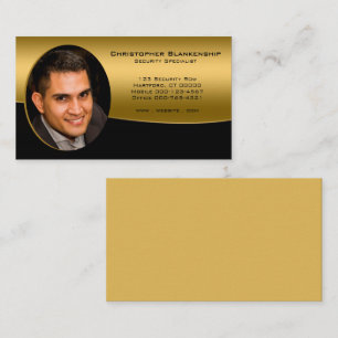 Black and Gold Professional Replaceable Photo Business Card