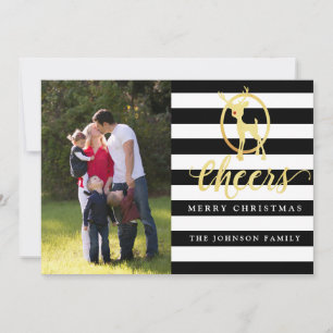 Black and Gold Reindeer Holiday Card