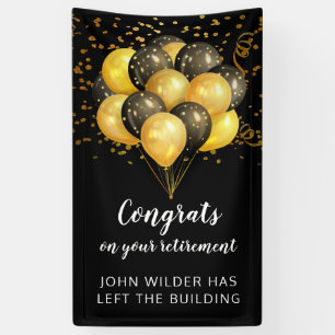 Black And Gold Retirement Banner