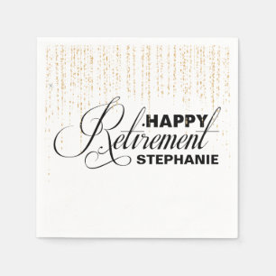 Black and Gold Retirement Party, Custom Napkins