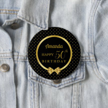 Black And Gold Ribbon Elegant 50th Birthday