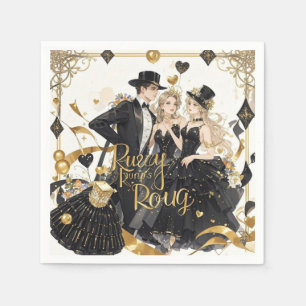 Black and gold, Rich luxury, Moulin rouge style Napkin