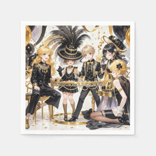 Black and gold, Rich luxury, Moulin rouge style Napkin