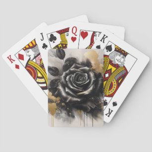 Black and Gold Rose Playing Cards
