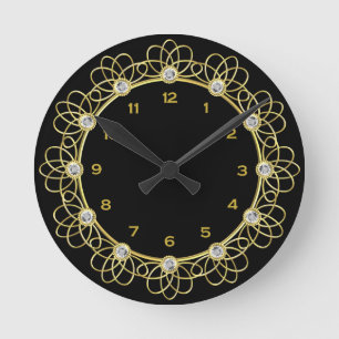 Black and Gold round clock