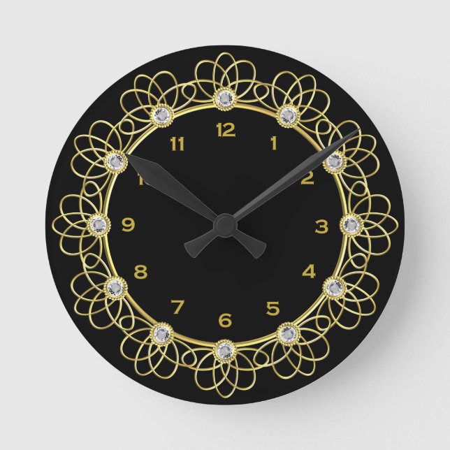 Black and Gold round clock (Front)