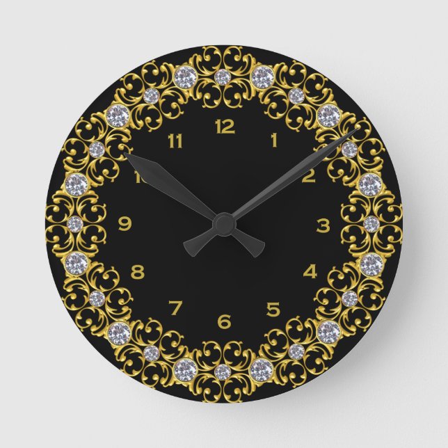 Black and Gold round clock (Front)