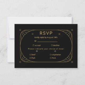 Black and Gold  RSVP Card