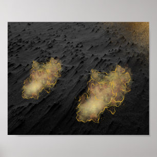 Black and Gold Sand Tropical Printable Art  Poster