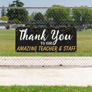 black and gold School Teacher appreciation week Banner