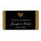 Black and Gold Scroll Accent Water Bottle Label