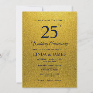 Black and Gold Shining Glitter Luxury Invitation