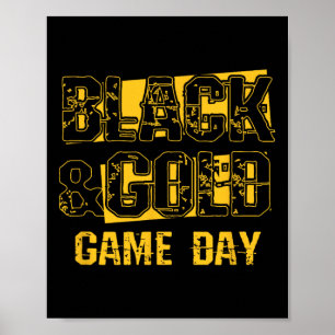 Black And Gold Shirt Game Day High School Football Poster