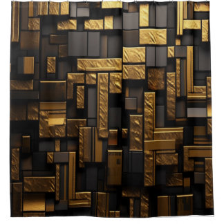 Black and Gold Shower Curtain