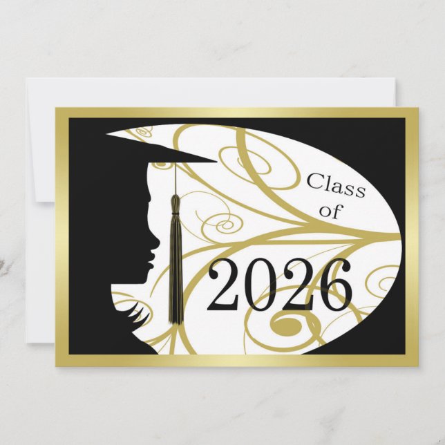 Black and Gold Silhouette 2026 Card (Front)