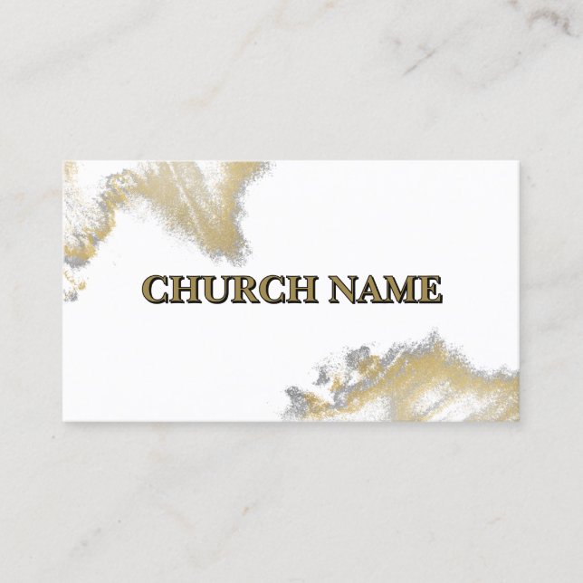 BLACK and Gold Sparkles Church Business Card (Front)