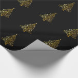 Black and Gold  Sparkly Christmas Treet Design Wrapping Paper<br><div class="desc">Black and Gold Sparkly  Christmas Tree Elegant Design Wrapping Paper</div>