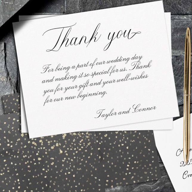 Black And Gold Splash Wedding Thank You Card (Creator Uploaded)