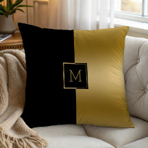 Black and gold split-screen geometric design