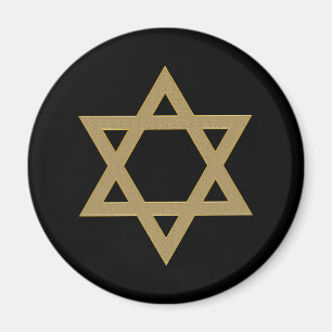 Black and Gold Star of David Magen Dovid Magnet