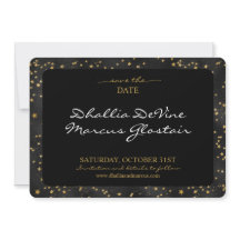 Black And Gold Stars Goth Pattern