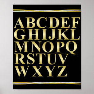 Black and gold story with the alphabet poster