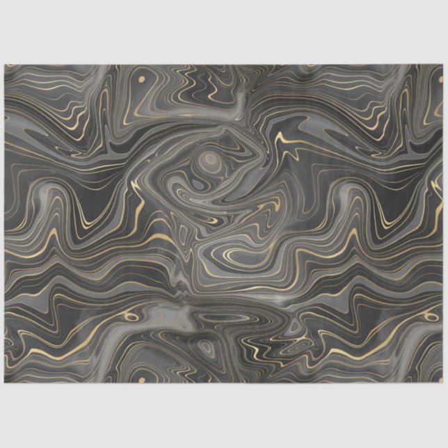 Black and Gold Strata Series Design 4 Tissue Paper (Front)
