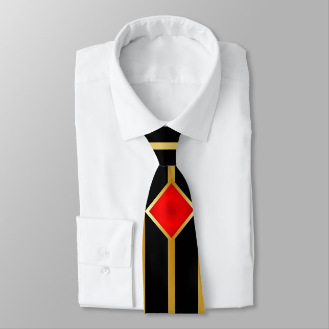 Black and Gold Stripe2 Tie (Tied)