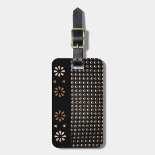 Black And Gold Studs Pattern Luggage Tag