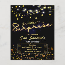 Black and gold surprise budget invitation Flyer