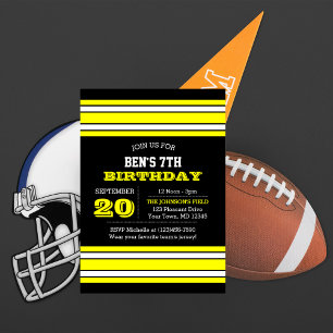 Black and Gold Team Birthday Invitation