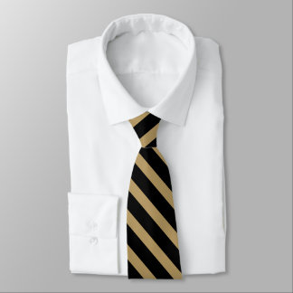 Black and Gold Thin University Stripe Tie
