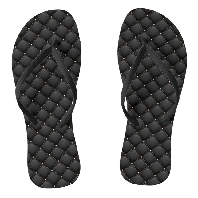 Black and Gold Thongs (Footbed)