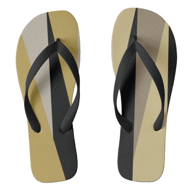 Black and Gold Thongs (Footbed)