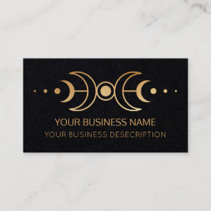 Black And Gold Three Moons Business Card