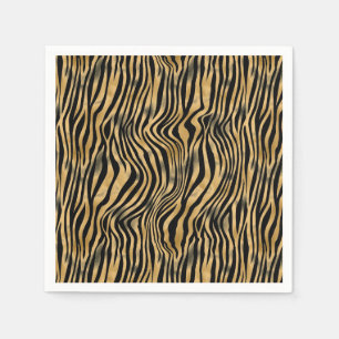 Black and Gold Tiger Stripe Paper Napkin