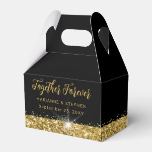 Black and Gold Together Forever Elegant Favour Box