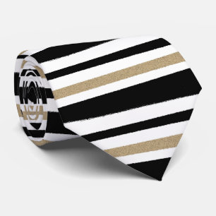 Black and Gold Torn Paper Strip Tie