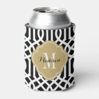 Black and Gold Trellis Monogram