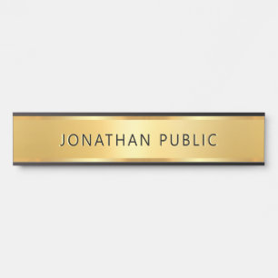 Black And Gold Trendy Elegant Modern Template Door Sign