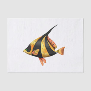 Black and gold tropical angle fish tissue paper