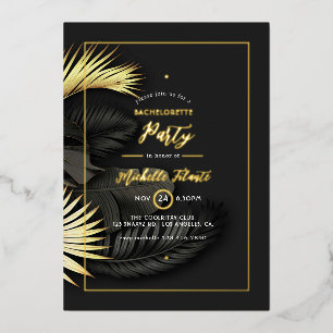 Black and Gold Tropical Bachelorette Party Foil In