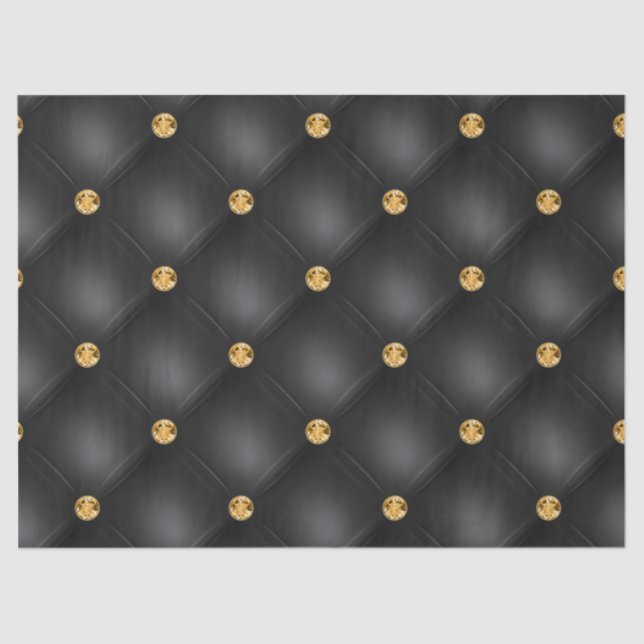 Black and Gold Tufted Tissue Paper (Front)