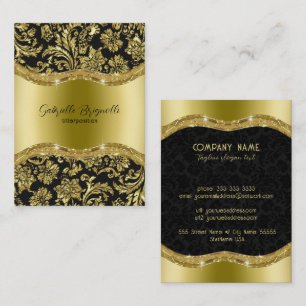Black And Gold Vintage Damasks 5 Business Card