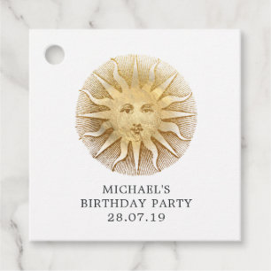 Black and Gold Vintage Wizard Fantasy Favour Tags
