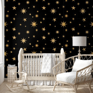 Black and Gold Wallpaper - Star Pattern