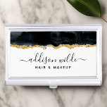 Black And Gold Watercolor Business Card Case<br><div class="desc">Black And Gold Watercolor Business Card Case. Perfect for makeup artists,  hair stylists,  cosmetologists,  and more!</div>