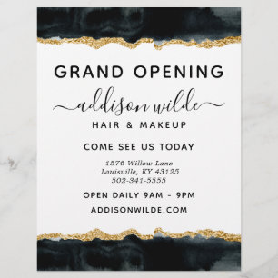 Black And Gold Watercolor Business Flyer