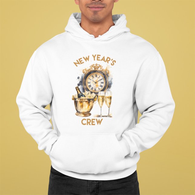 Black and Gold Watercolor New Years Crew Hoodie (Creator Uploaded)