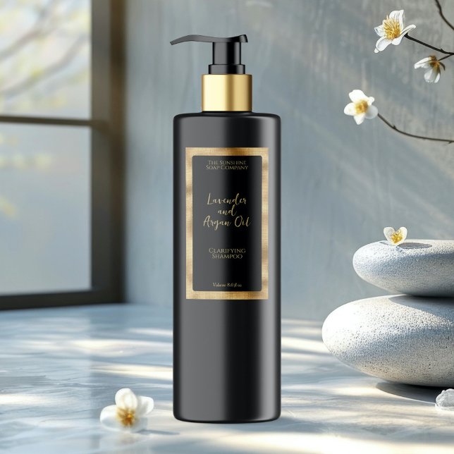 Black and Gold Waterproof Cosmetics Bottle Label (Creator Uploaded)